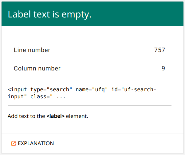ACHECKS error detail showing line number, code, and fix