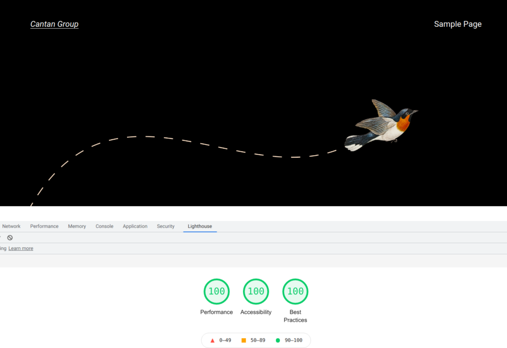 Thème WordPress Twenty Twenty Two : un pointage Lighthouse parfait